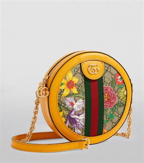 gucci ladies ophidia gg flora round shoulder bag|Gucci Ophidia GG small handbag.